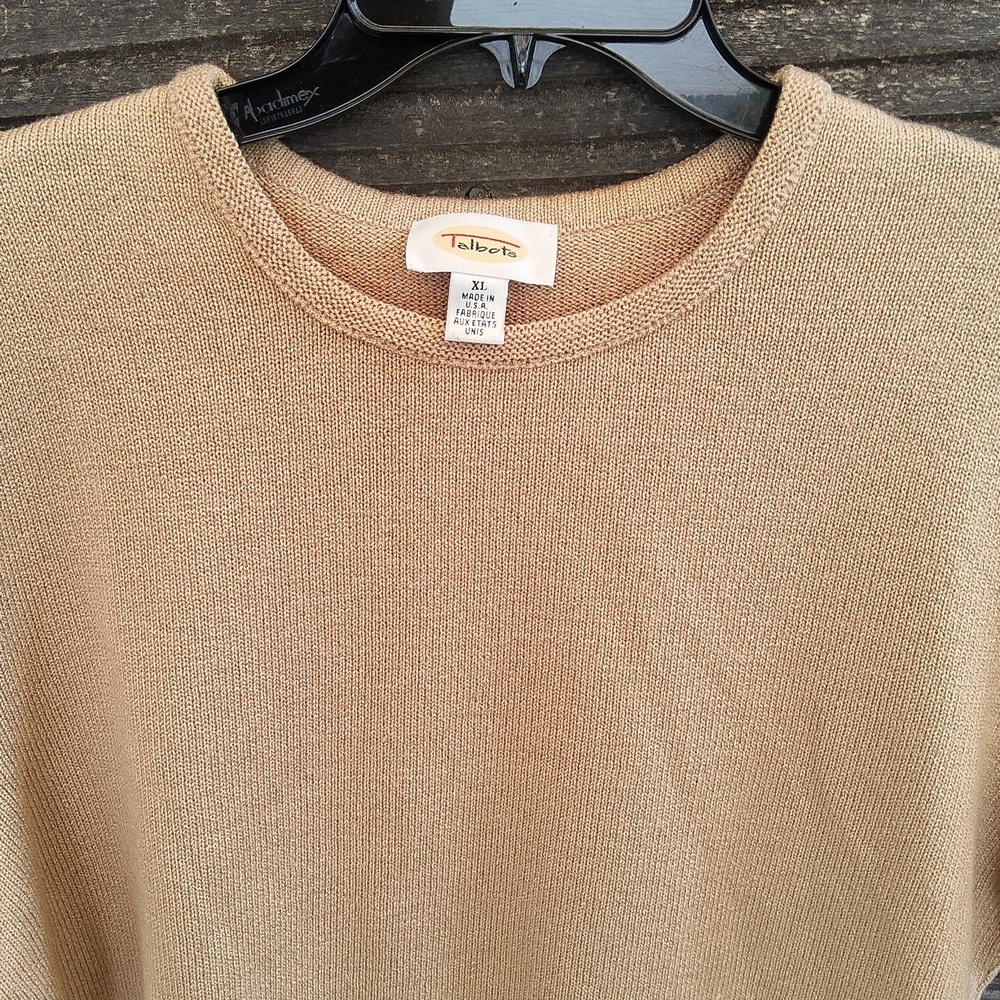 Talbots Beige Knit Sweater Size XL - Picture 3 of 8